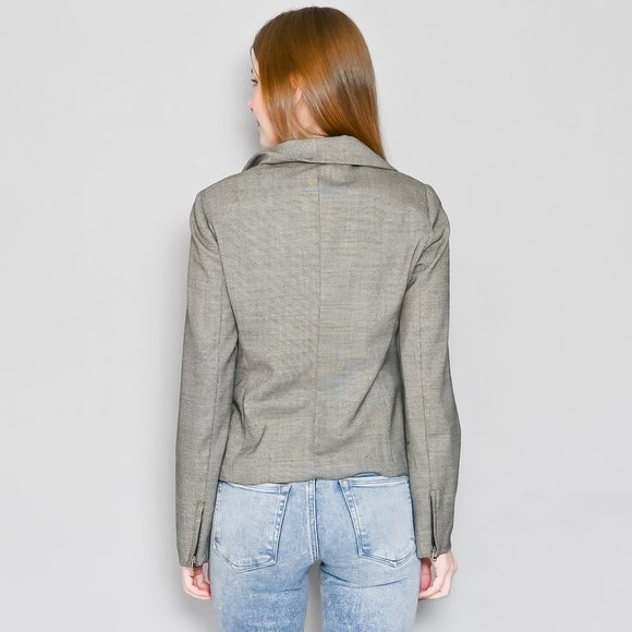 641. MAX MARA Virgin Wool Moto Blazer Jacket Sz 8 - Picture 5 of 7